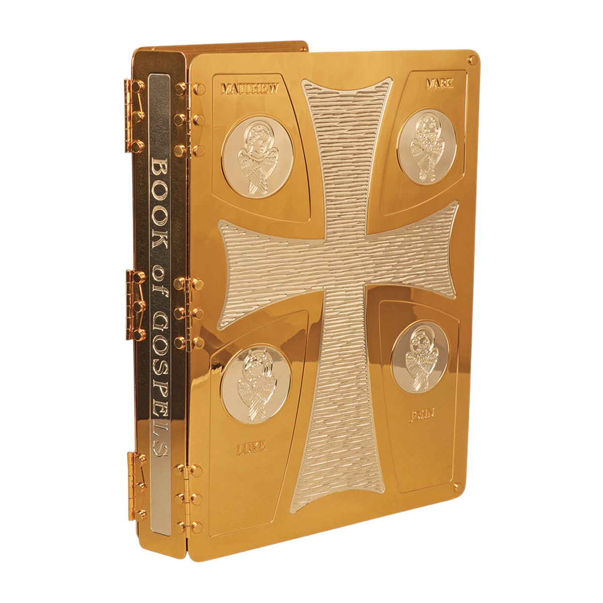 Koley's K677 solid brass Book of the Gospels cover with Four Evangelists, view 1
