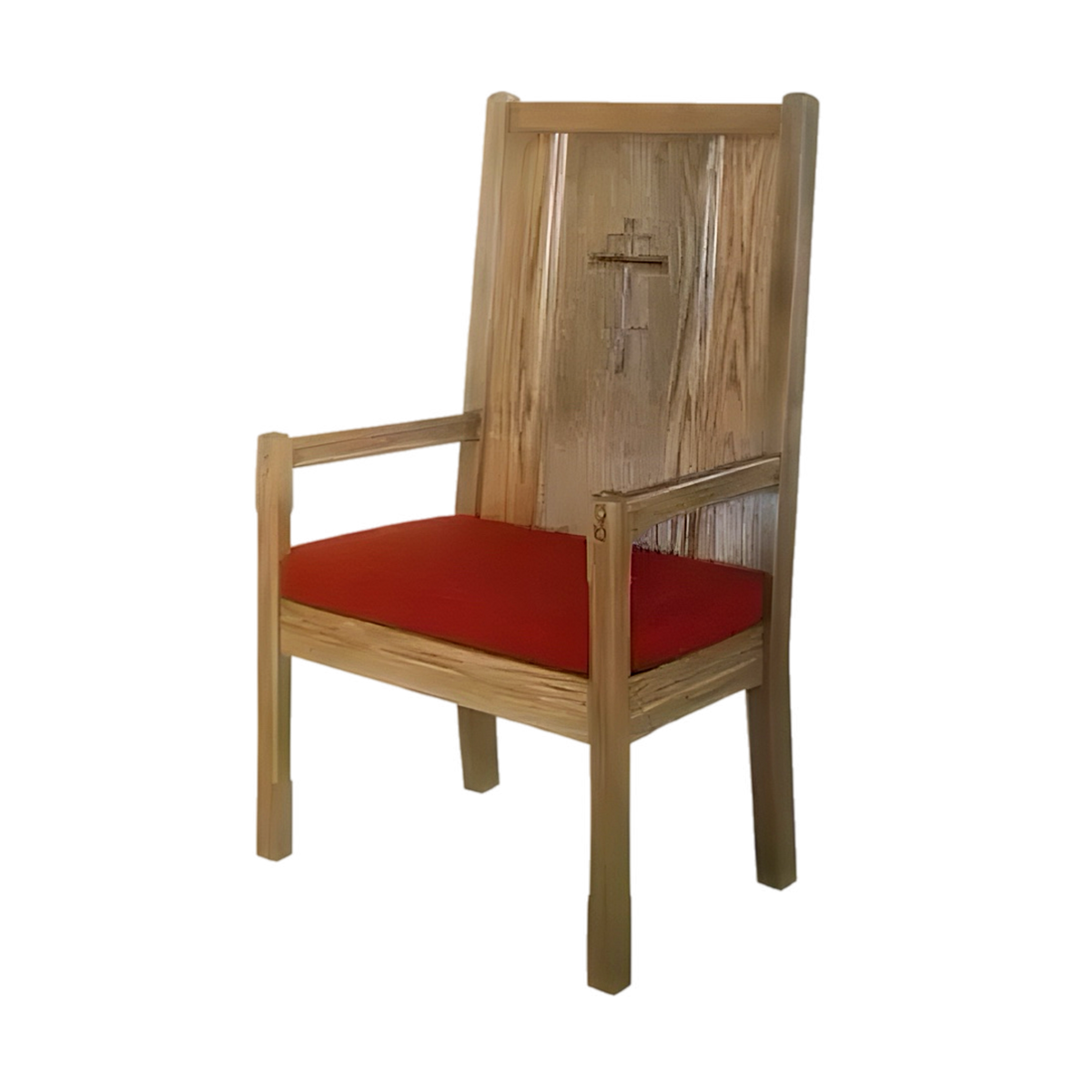 Woerner 65H high back celebrant chair shown with reversible cushion