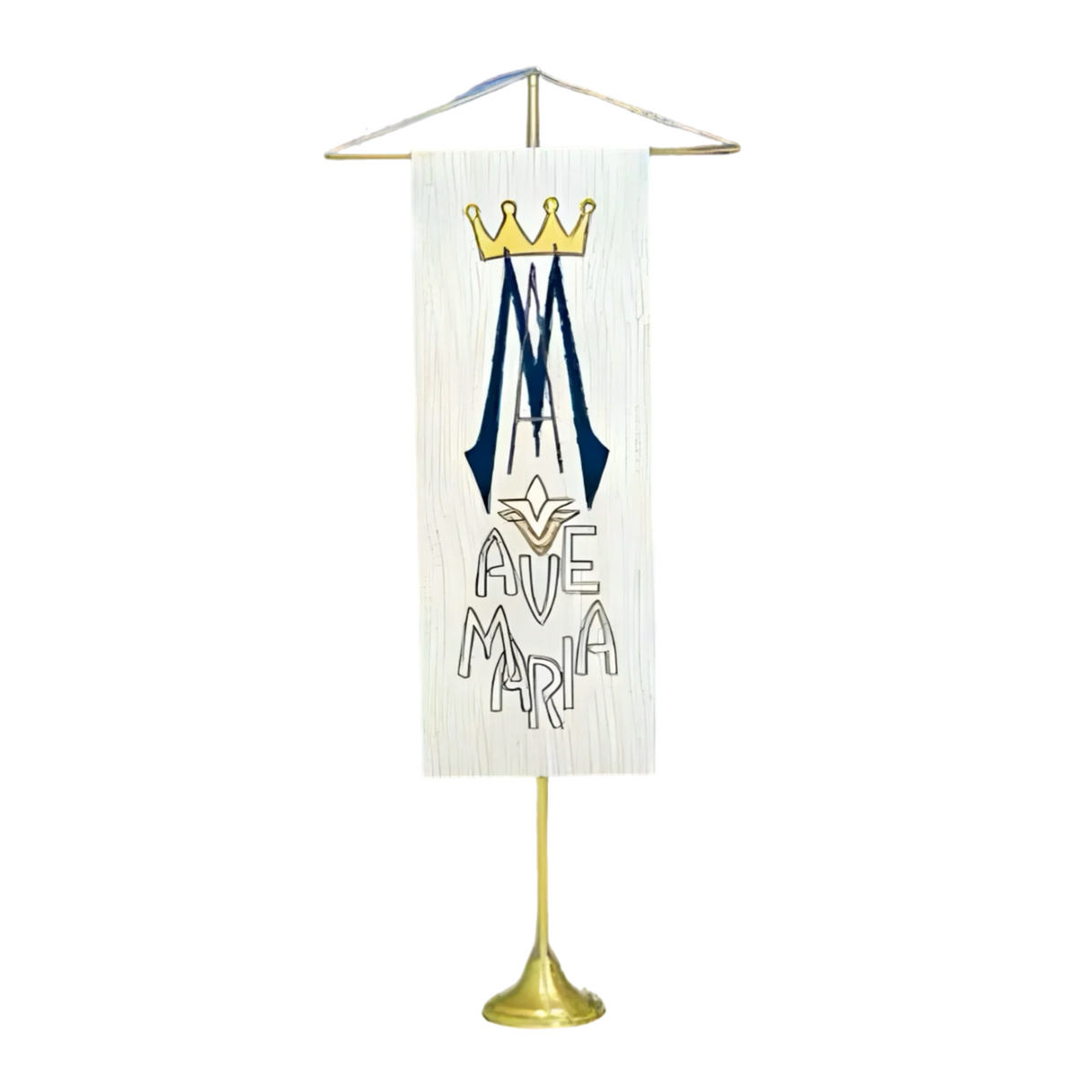 Koley's K172 satin brass banner stand with telescoping shaft