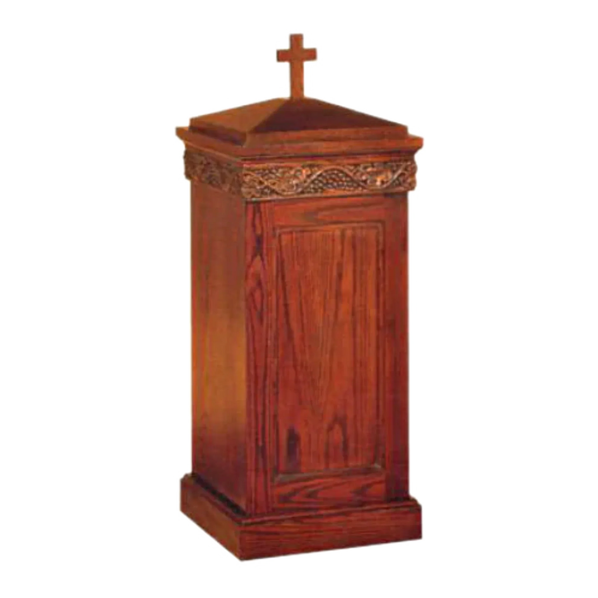 Woerner 1409 wood baptismal font with stainless steel basin