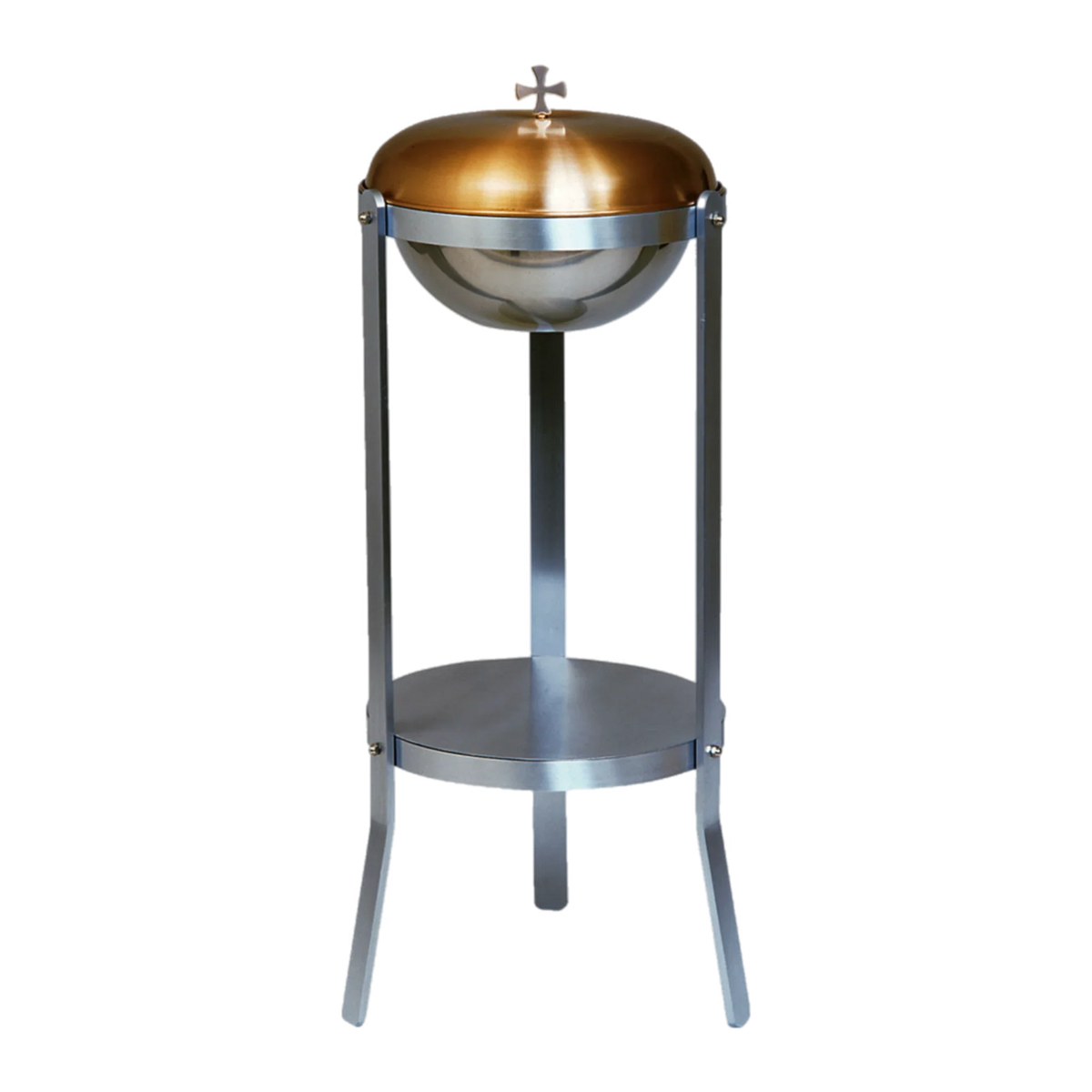 Koley's K300 portable baptismal font with stainless steel bowl and bronze cover