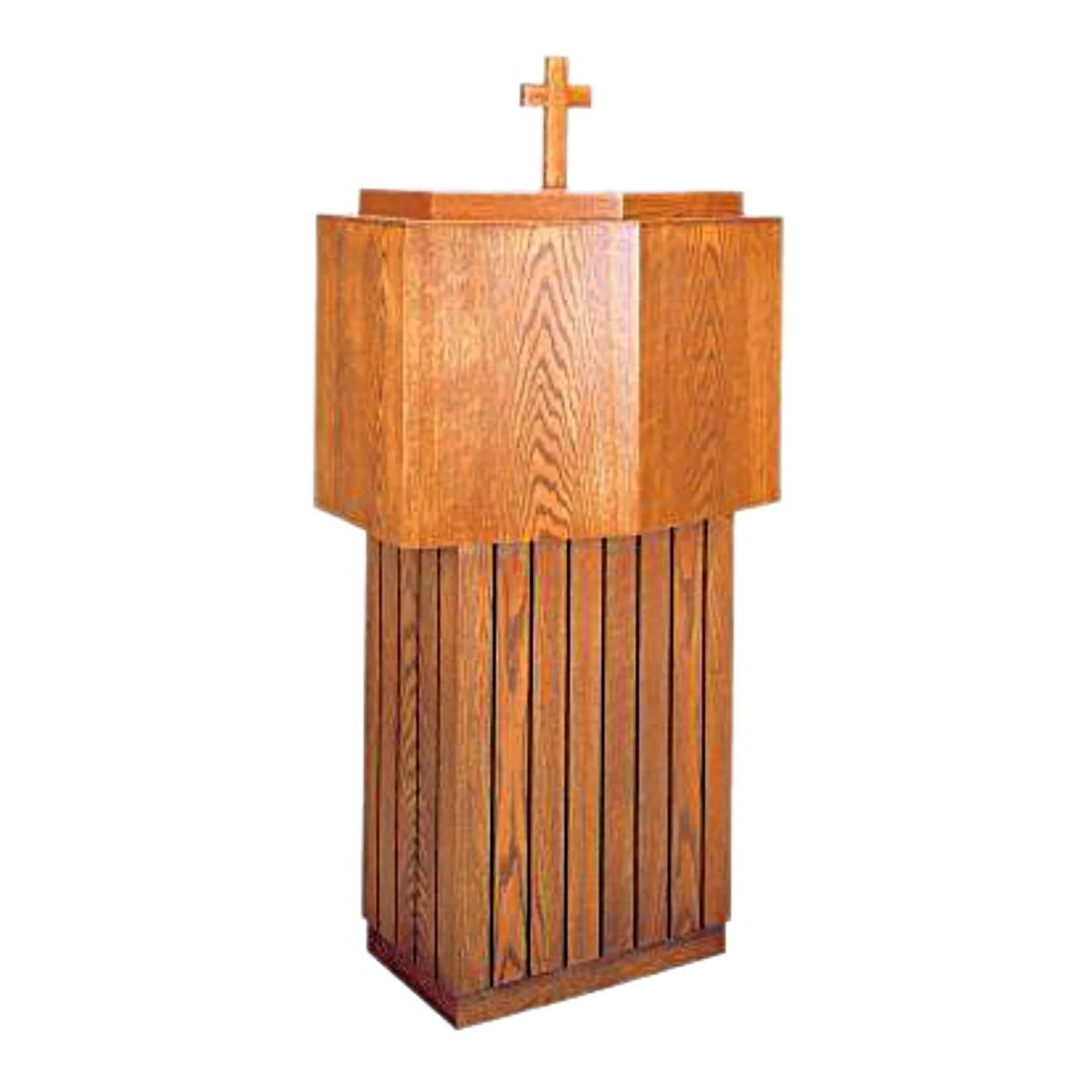 Woerner 3709 wood baptismal font with stainless steel basin