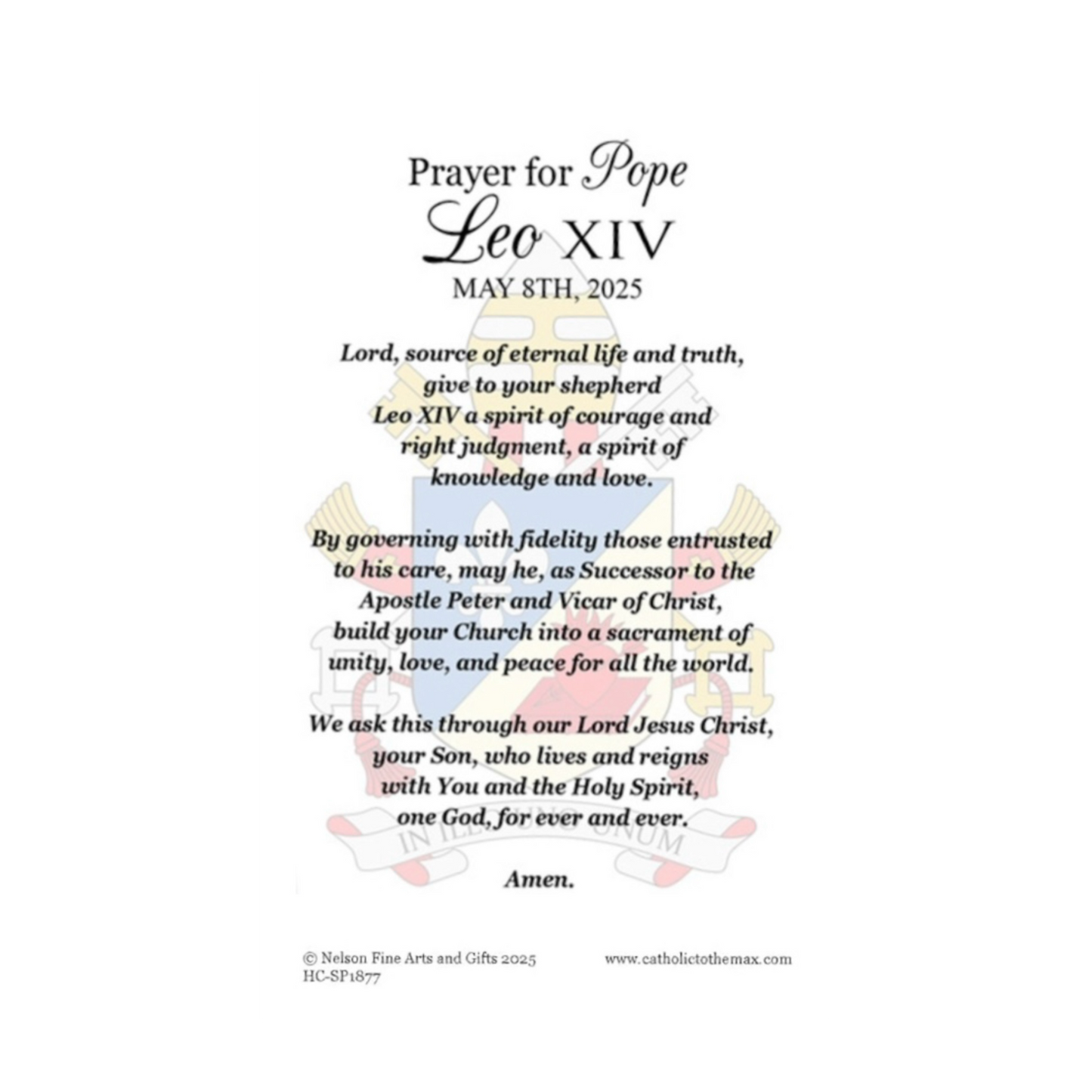 Pope Leo XIV Official Portrait 3"x5" Holy Cards | HC2-1879