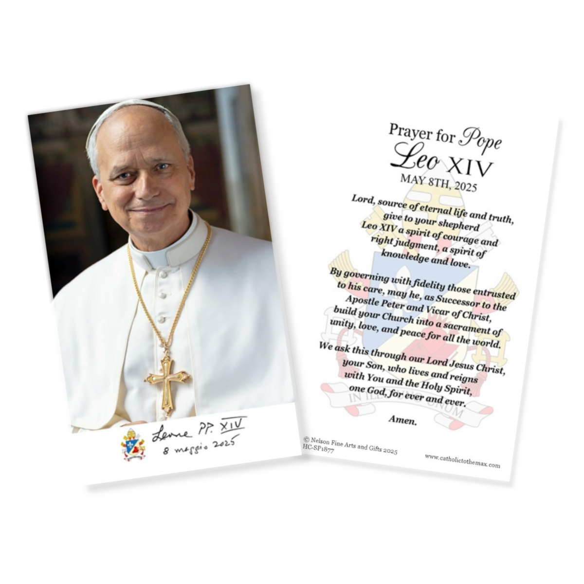 Pope Leo XIV Official Portrait 4x6 Holy Cards | HCB3-1879