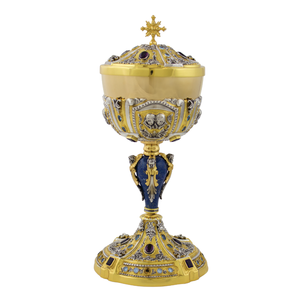 Alviti Creations C1900 Italian chalice and scale paten with amethyst stones – alternate view 3 of 3