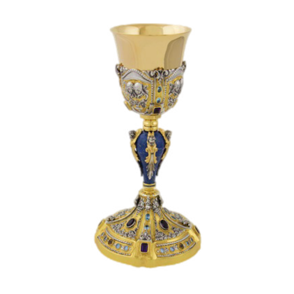 Alviti Creations C1900 Italian chalice and scale paten with amethyst stones – alternate view 2 of 3
