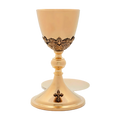 Alviti Creations A-2004G gold-plated filigree chalice and scale paten