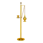 Koley's K180 two-tone solid brass censer stand with built-in holy water sprinkler at top – alternate view 2 of 3
