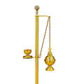Koley's K180 two-tone solid brass censer stand with built-in holy water sprinkler at top