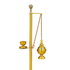 Koley's K180 two-tone solid brass censer stand with built-in holy water sprinkler at top