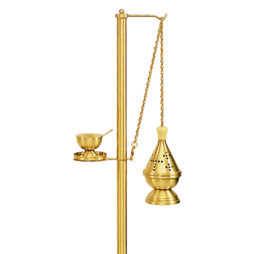Koley's K188 solid bronze censer stand, 50" tall with 9" base