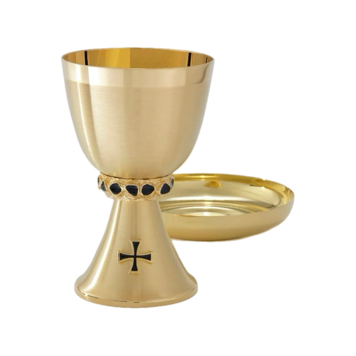 Alviti Creations A-113G satin 24K gold-plated chalice with bowl paten