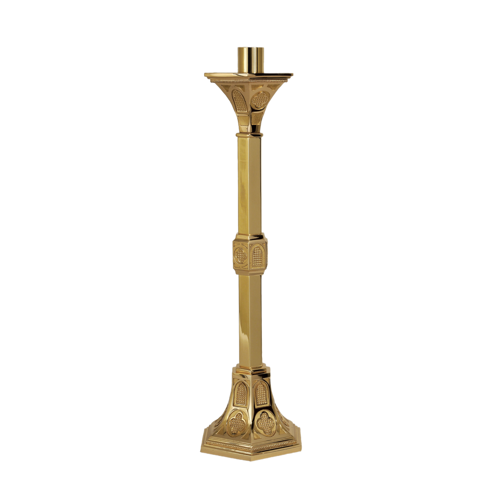 Regal 62C25 bronze altar candlestick in combined satin and textured finish