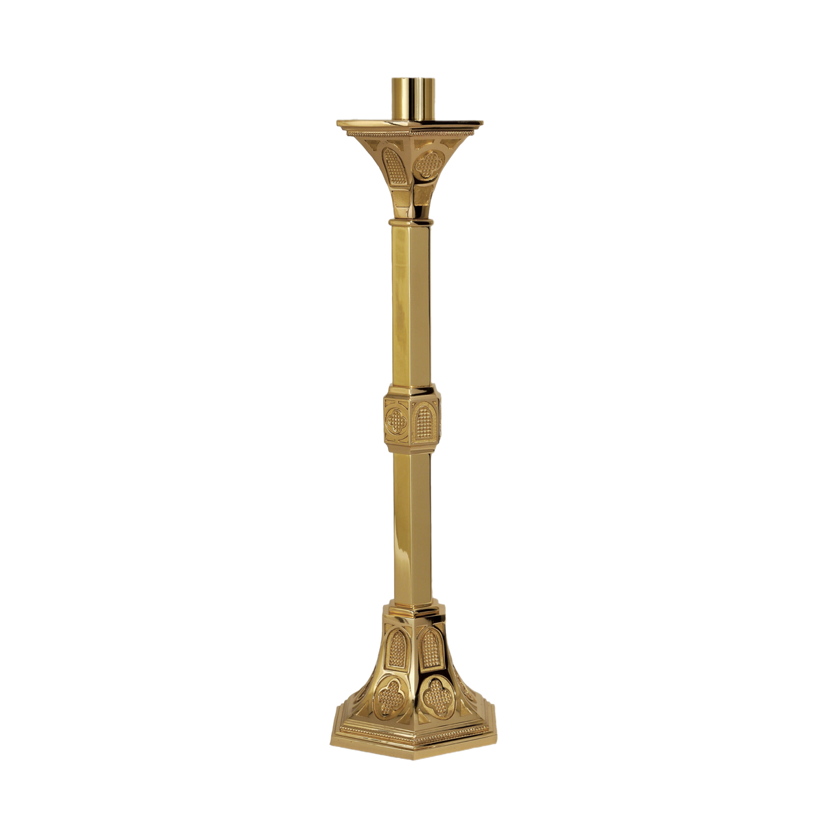 Regal 62C25 bronze altar candlestick in combined satin and textured finish