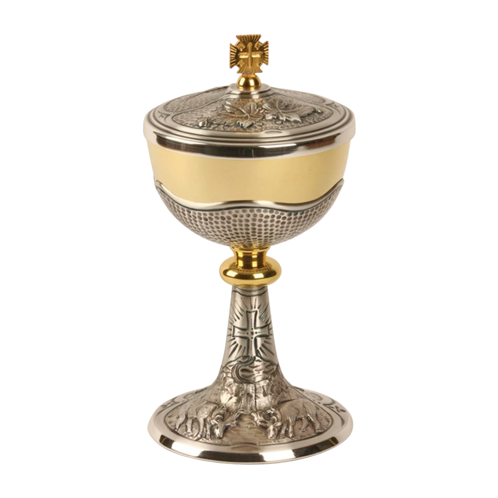 Koley's K916 gold and silver ciborium with Holy Spirit design