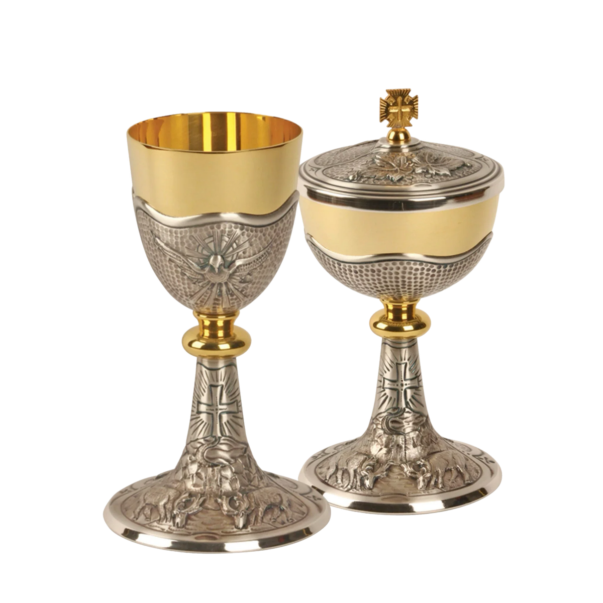 Koley's K916 gold and silver ciborium with Holy Spirit design, third view