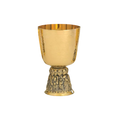 Alviti Creations A-2400G 24K gold-plated chalice with Apostles base and hammered cup, with bowl paten