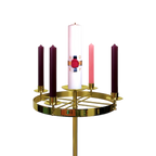 Koley's K552 polished solid brass Advent wreath on a three-step base, view 2