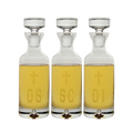 Koley's K969 crystal ambry set of three engraved oil bottles