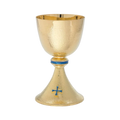 Alviti Creations A-2084G basket-weave gold chalice with blue lapis band