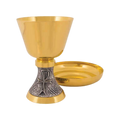 Alviti Creations A-8304GX 24KT gold-plated brass chalice with scale paten