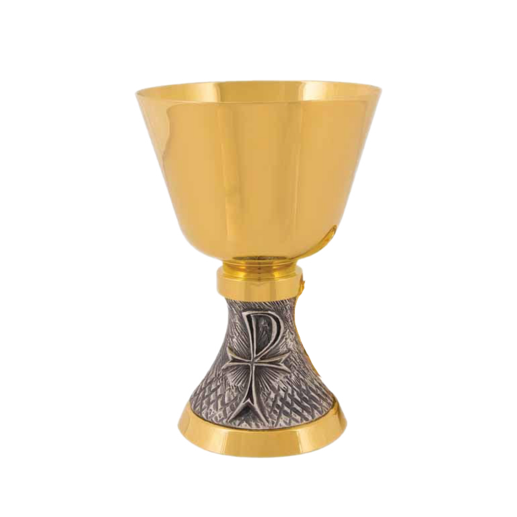 Alviti Creations A-8304GX 24KT gold-plated brass chalice with scale paten – alternate view 2 of 3