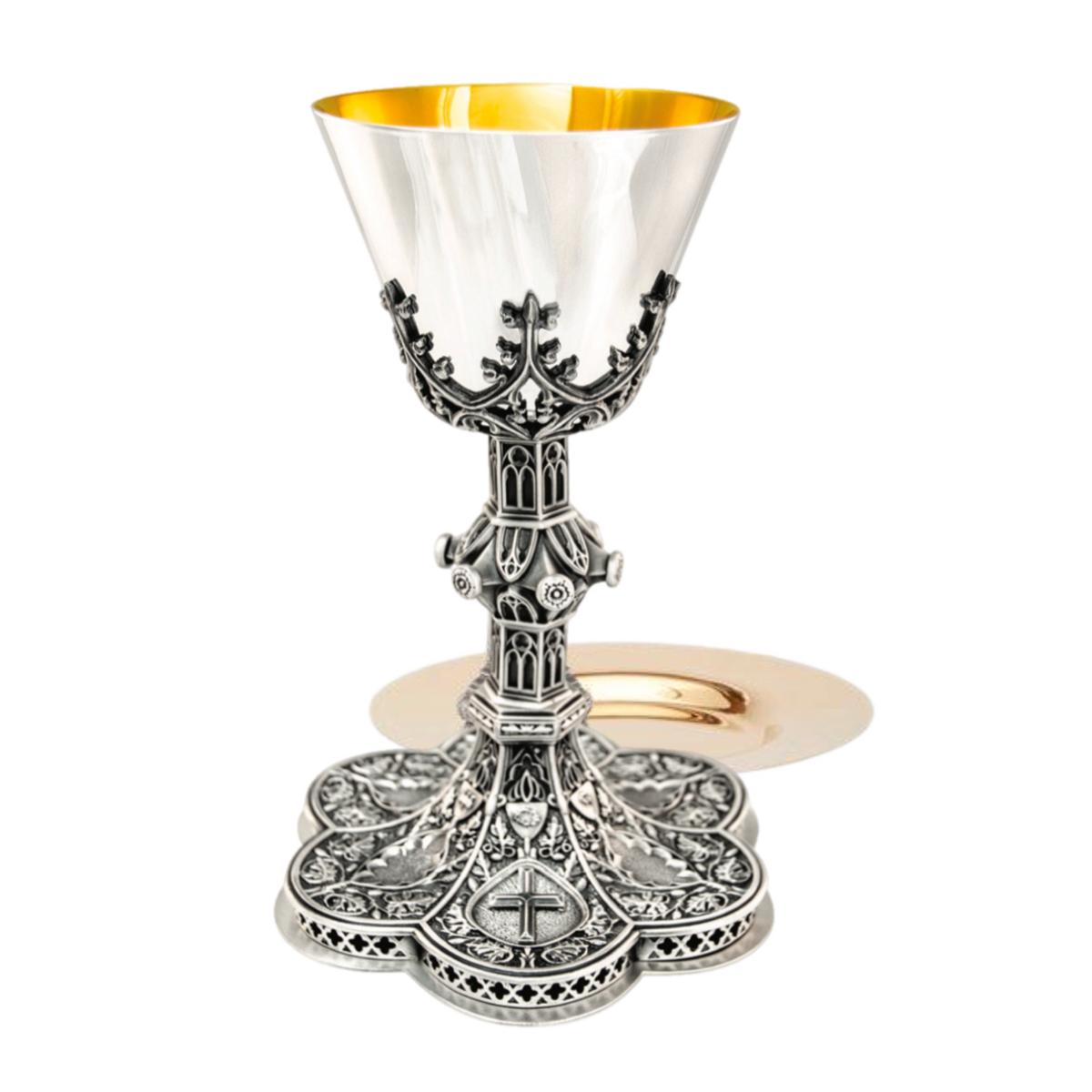 Alviti Creations A-9782S silver and gold-plated chalice with well paten
