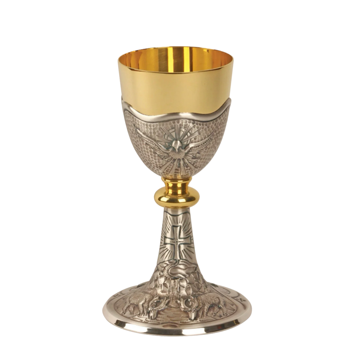 Koley's K915 gold and silver chalice with Holy Spirit design