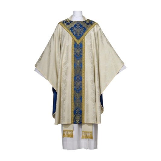 Chasuble | Baroque 6409 Collection| White-Blue