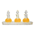 Koley's K74 crystal ambry set of three engraved oil bottles
