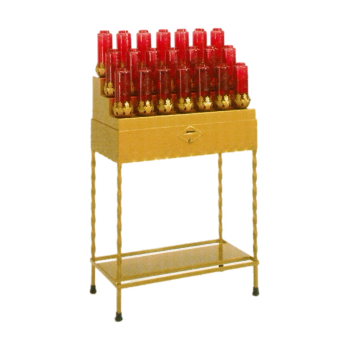 PEP Industries 19XP wrought iron votive light stand with husk holders, gold finish