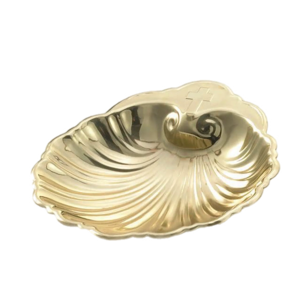 Alviti Creations 7660B gold-plated baptismal shell, 5 inch