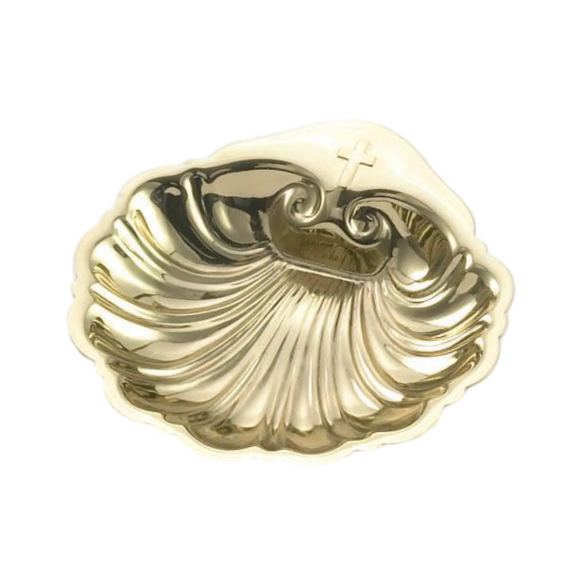 Alviti Creations 7661B gold-plated baptismal shell, 3 inch