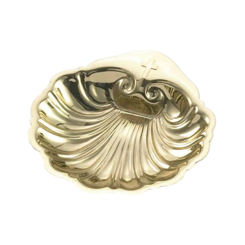 Alviti Creations 7661B gold-plated baptismal shell, 3 inch