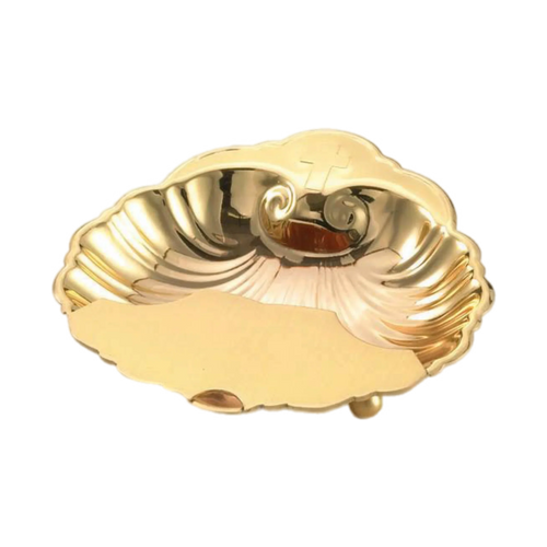 Alviti Creations 8232G brass baptismal shell with finger ring
