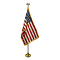 US Flag | Indoor | Gold Aluminum Pole | Complete Set