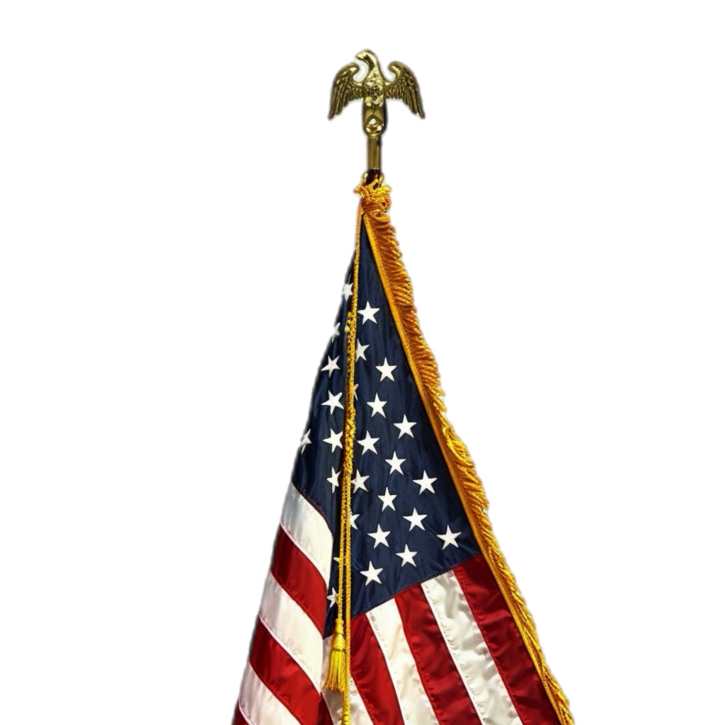 US Flag | Indoor | Gold Aluminum Pole | Complete Set