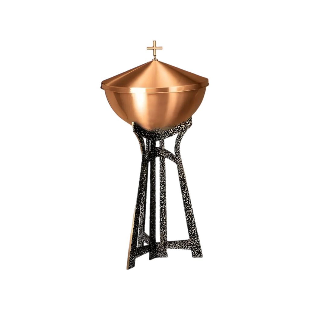 Excelsis Progressive Bronze 1136-137 bronze baptismal font with lid, view 2