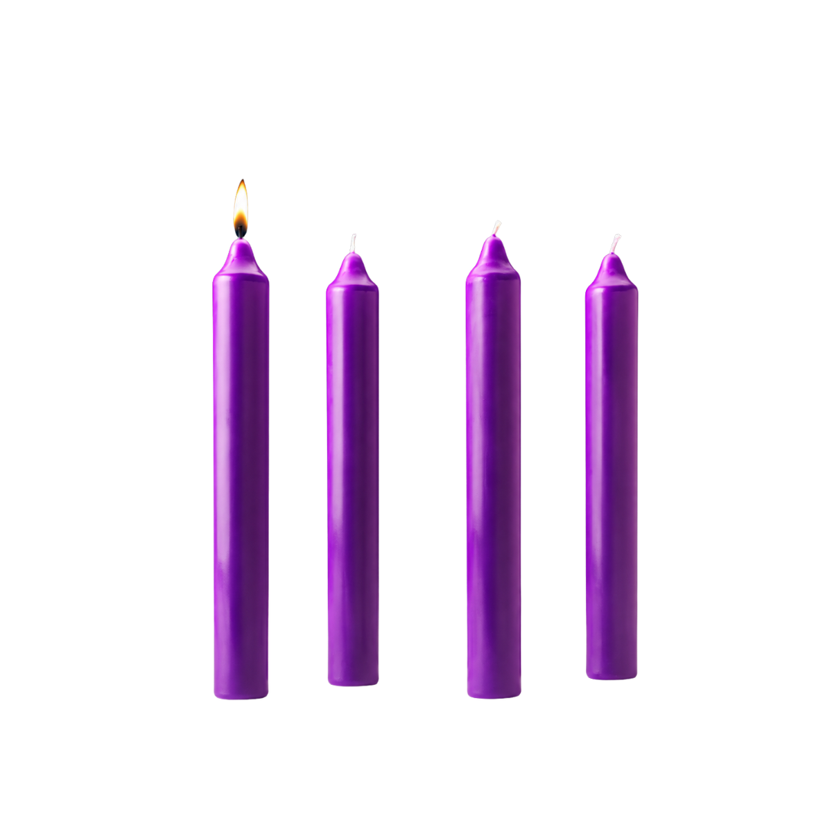 Stearine Advent candles 1-1/2" x 12", 4 purple