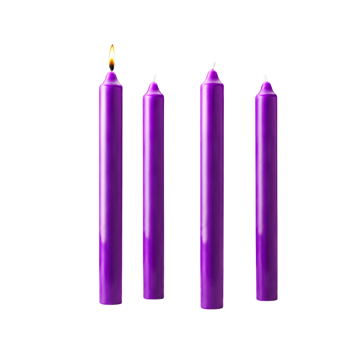 Stearine Advent candles 1-1/2" x 16", 4 purple