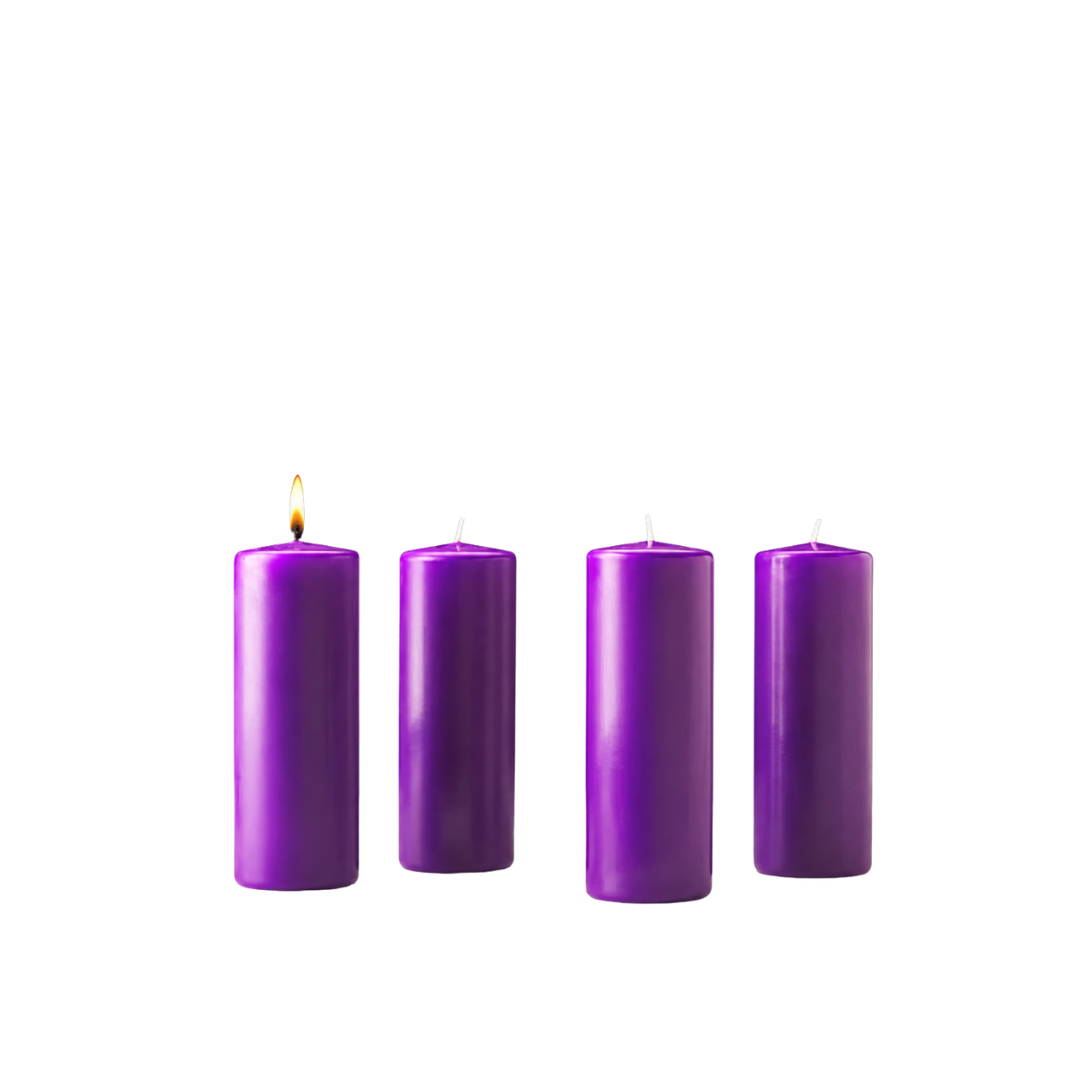 Stearine pillar Advent candles 3" x 8", 4 purple