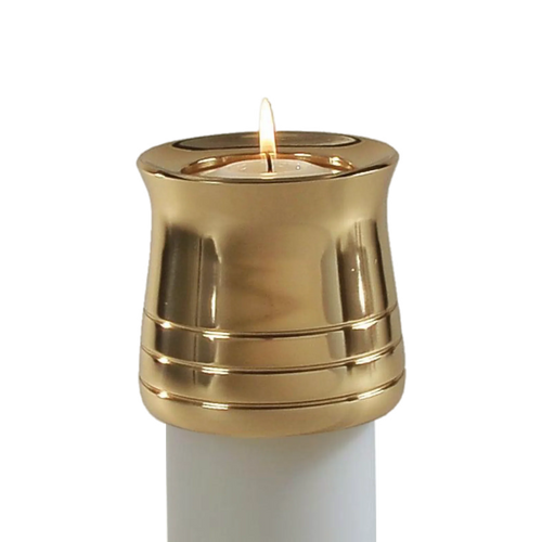 Regal pontifical-style candle follower