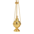 Koley's K501 Eastern Rite gold-plated censer with four chains and 12 bells, with incense boat