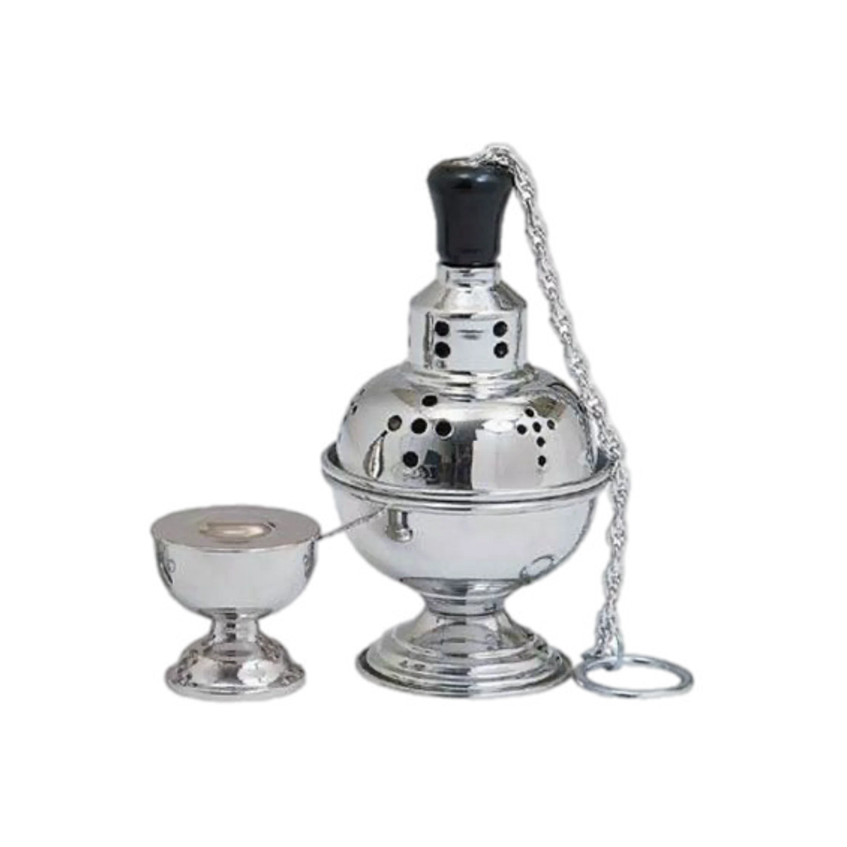Koley's K301 bright stainless steel censer and incense boat set