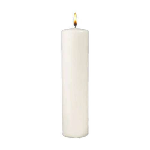Cathedral Candle Company large-diameter white stearine molded altar candles