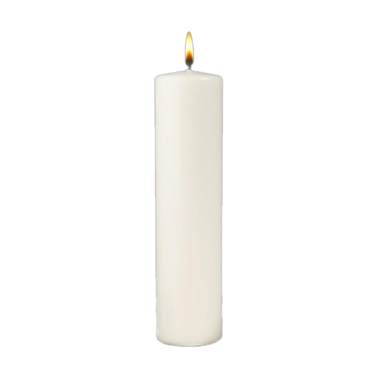 LARGE DIAMETER STEARINE WHITE MOLDED ALTAR CANDLES