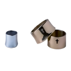 Cathedral Candle Company Lux Mundi brass follower for 3-1/2 inch Candela, view 1