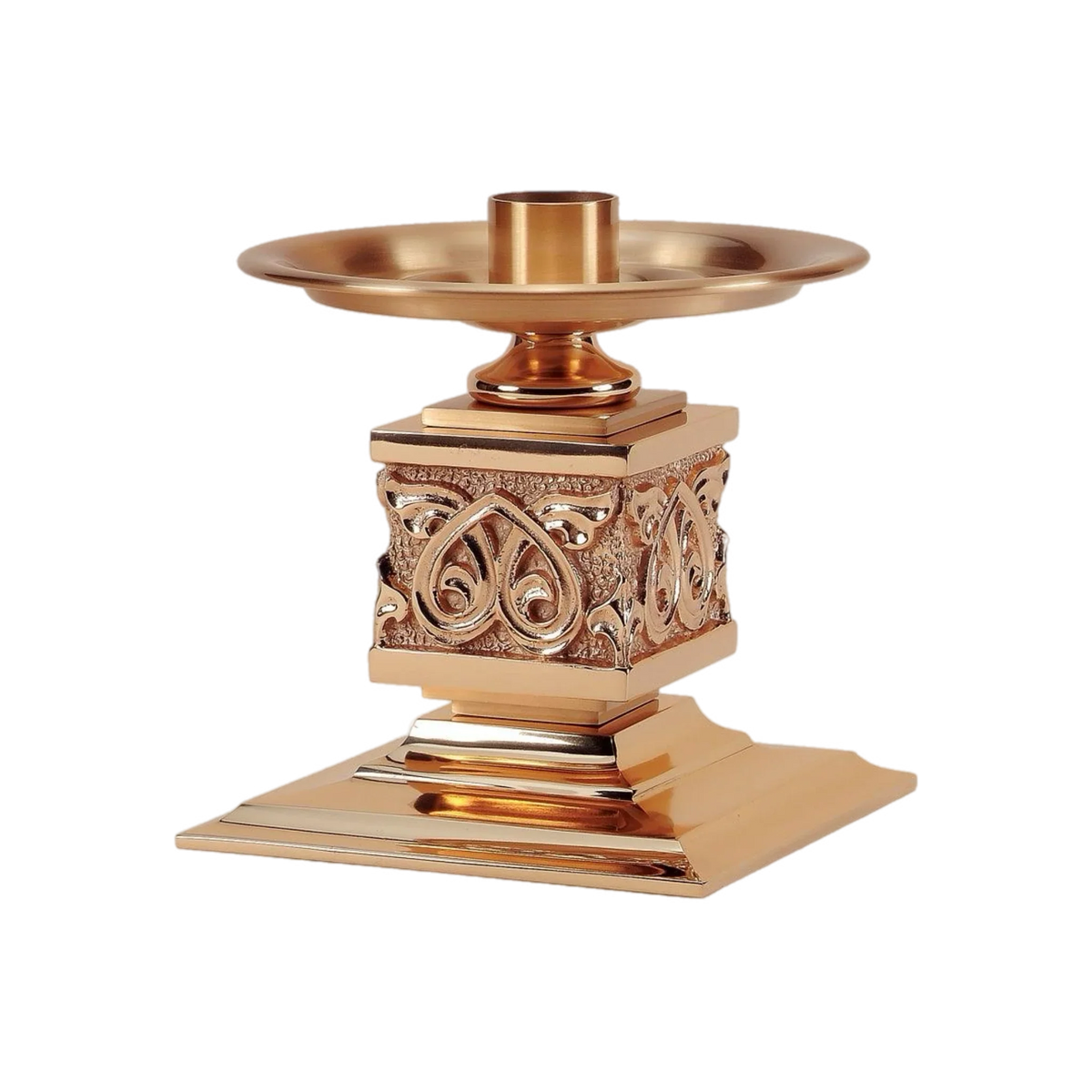Regal S90C35 bronze altar candlestick on a square base