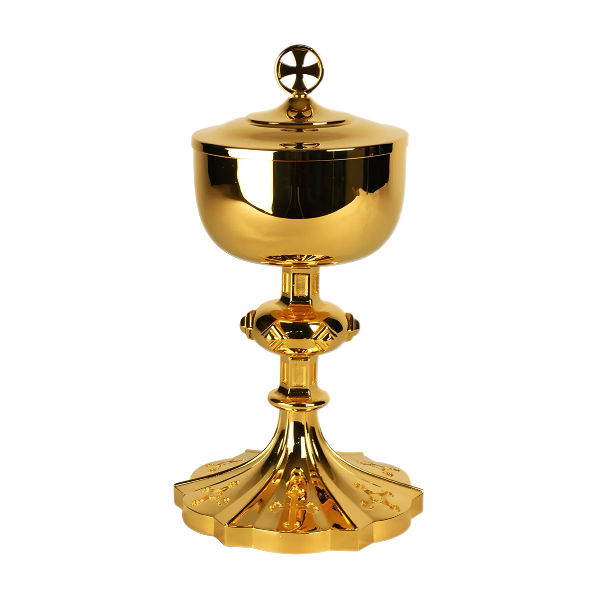 Koley's K971 gold-plated ciborium with cast stem and node