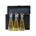 Koley's K73 crystal ambry set of three engraved oil bottles with pouring lips